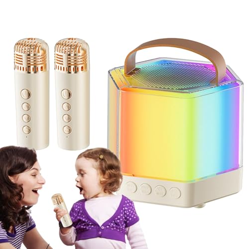 Karaoke Maschine, Outdoor Portable Mikrofon & Speaker, RGB Lighting Wireless Speaker Set, 2 Wireless Mics for Camping, Picnics, Family Parties, Birthday & Weddings von Générique