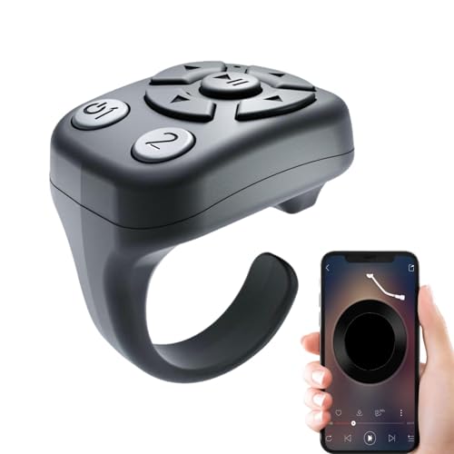 Scrolling Ring Kamera – Remote Auto Clicker, Video Recording Kamera | Remote Control Seite Turner Ring, Remote Scrolling Continuous Assistive Ring Fingertip Clicker für Phone Pad Kamera von Générique