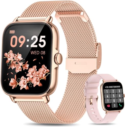 Smartwatch für Damen, Fitness Smartwatch: 4,7 cm (1,83 Zoll), Vollbild-Armbanduhr mit Anruf, Bluetooth 100 + Sport-Mod-Monitor, Herzfrequenzmesser, Schrittzähler, Musik-Player, Smartwatch von Générique