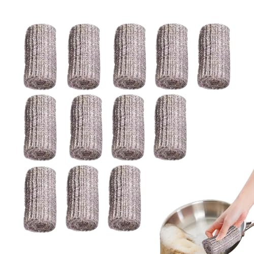 Steel Wool Scrubbers, Scrubbing Pads, Household Cleaning Tool, Multipurpose Scrubbers, Pan Scrubbers, Pot Cleaning Grill Scrubbers, Steel Wool Pads for Cleaning Dishes, Pans, Töpfe, Grills, Sinks von Générique