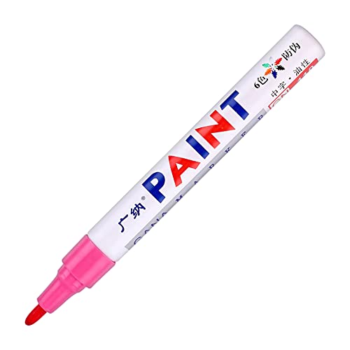 1 Stücke Wasserdicht Paint Marker Stift Für Autoreifen Reifenprofil Gummi Metall 5 ML Acrylstifte Wasserfest Dicke Miene (Pink, One Size) von Generisch