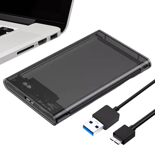 2,5-Zoll-SSD-Gehäuse, 2,5-Zoll-HDD-Gehäuse - Transparentes Festplattengehäuse - Tragbares USB-Festplattengehäuse, Hochgeschwindigkeits-SSD-Laufwerksgehäuse USB 2.0/3.0 für SSD/HDD von Generisch