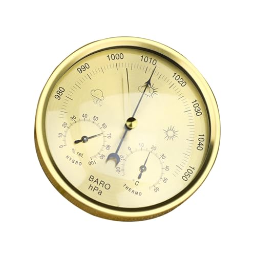 3 In 1 Barometer Thermometer Hygrometer Innen-Wetterstation Thermometer, Barometer Hygrometer Wand Befestigter Haushalts Barometer Wandbehang Dekoration Hygrometer, Befestigter Haushalts Barometer von Generisch