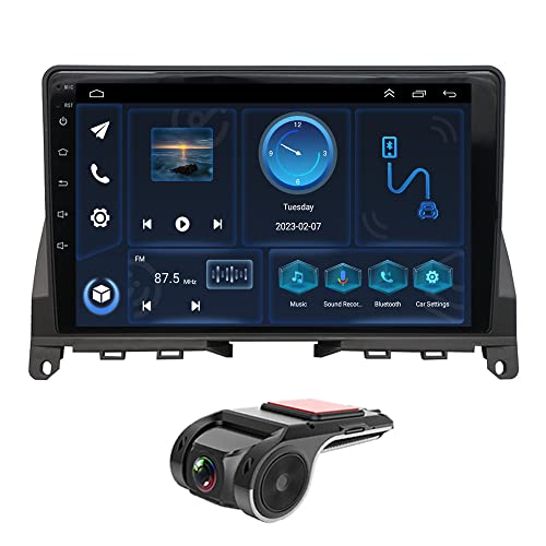 9 Zoll Für Mercedes Benz C Klasse W204 S204 2006-2011 Android 12 Autoradio Navi GPS DAB+Radio HD Touchscreen Autoradio Bluetooth CarPlay Navigation WiFi,Mirrorlink,FM RDS Radio+Lenkradkontrolle DSP von Generisch