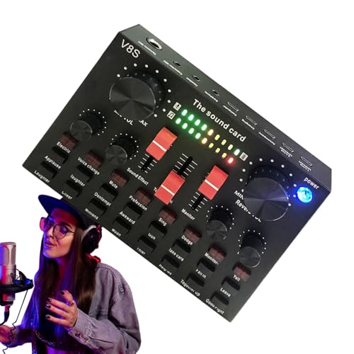 Audio-Mixer für Streaming, DJ-Sound-Controller, kompakte PC-Audio-Schnittstelle, praktischer DJ-Sound-Controller, tragbar für Streaming-Nutzung von Generisch