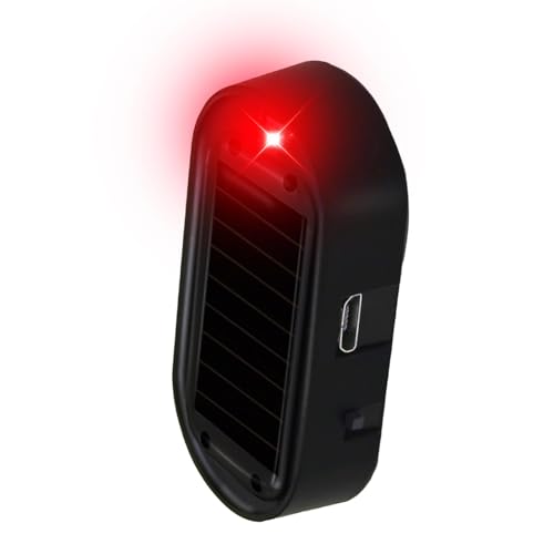 Autoalarmlicht - 22G -Sicherheitsleuchte | Simuliertes LED -intelligentes Sensorlicht | Solar USB Ladelicht | 1,97*0,79*0,51 Zoll Anti-Diebstahl kein Bohrlicht für Reisen, tägliche Lebensdauer, Geschä von Generisch