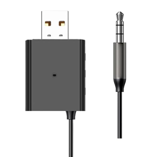 Aux-Adapter für Auto, kabelloser Aux-Adapter für Auto, Freisprecheinrichtung, Aux-Eingang 5.3, integriertes Mikrofon, U-Disk-Player, Musikwiedergabe für Stereo-Lautsprecher für au von Generisch