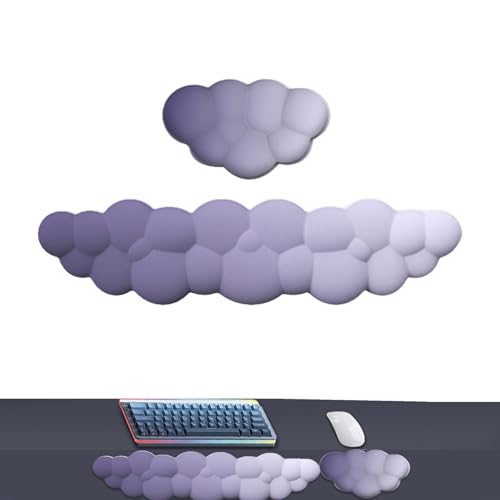 Cloud Tastatur-Handgelenkauflage – Wolkenhandballenauflage, bequeme Schaumstoff-Handgelenkauflage, rutschfeste niedliche Tastaturauflage, Farbverlauf, Wolkenhandballenauflage für Spiel, Arbeitsplatz von Generisch