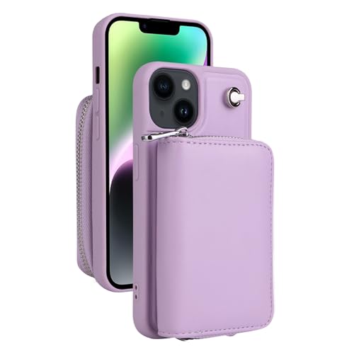 Crossbody-Hülle für iPhone 16 Pro Max/16 Pro/16 Plus/16, abnehmbare Brieftaschen-Handyhülle mit Reißverschluss, Kartenhalter, stilvolle Lederhülle von Generisch