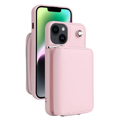 Crossbody-Hülle für iPhone 16 Pro Max/16 Pro/16 Plus/16, abnehmbare Brieftaschen-Handyhülle mit Reißverschluss, Kartenhalter, stilvolle Lederhülle von Generisch