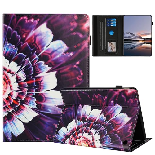 DayQiQiPu Hülle für Amazon Fire HD 10/HD 10 Plus (10,1 Zoll, 11th Gen, 2021) PU Leder Bunte Blume Muster Flip Tablet Tasche Stand Kartensteckplätze Etui mit Auto Schlaf/Aufwach,03 von Generisch