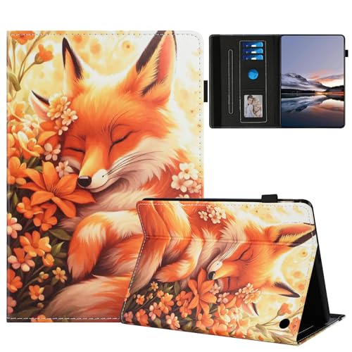 DayQiQiPu Hülle für Amazon Fire HD 10 (10,1 Zoll, 13th Gen, 2023) PU Leder Fuchs Wildlife Muster Flip Tablet Tasche Stand Kartensteckplätze Etui mit Auto Schlaf/Aufwach,01 von Generisch