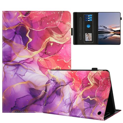 DayQiQiPu Hülle für Amazon Fire HD 10 (10,1 Zoll, 13th Gen, 2023) PU Leder Rosa-Gold Marmor Muster Flip Tablet Tasche Stand Kartensteckplätze Etui mit Auto Schlaf/Aufwach,02 von Generisch