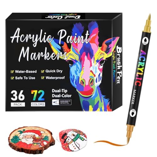 Doppelseitige Marker - Skizzenstifte | Malstifte, Marker für Erwachsene Stifte für Kinder Acrylic Diskining Drawing Marker für Malbücher für Erwachsene Kalligraphy Drawing Painting S von Generisch