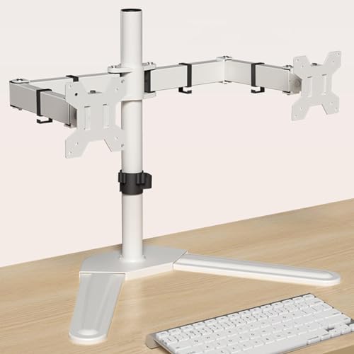 Dual-Monitorständer für Schreibtisch, höhenverstellbar, Universalhalterung für 25,4 cm (32 Zoll) Computer-Bildschirme, Weiß, VESA 75 x 75/100 x 100 mm von Generisch