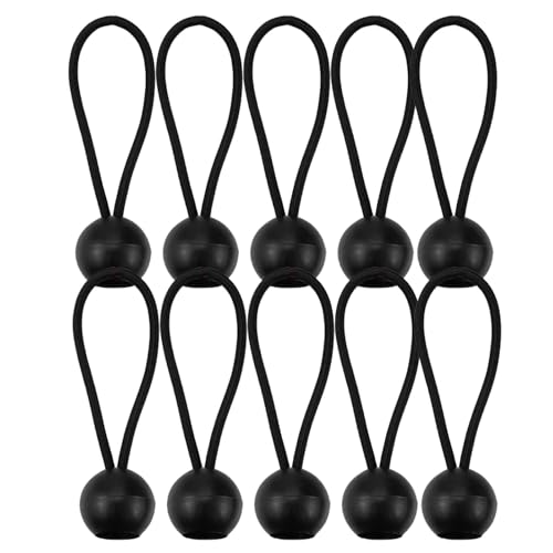 Elastisches Seil Mit Festem Ball – Bungee-Bälle | UV-beständige, Wetterfeste Ball-Bungee-Seile, 10 Stück, Robuste, UV-beständige -Seil-Bungee-Gurte Für Camping, Unterschlupf, Fracht Und Zeltstan von Generisch