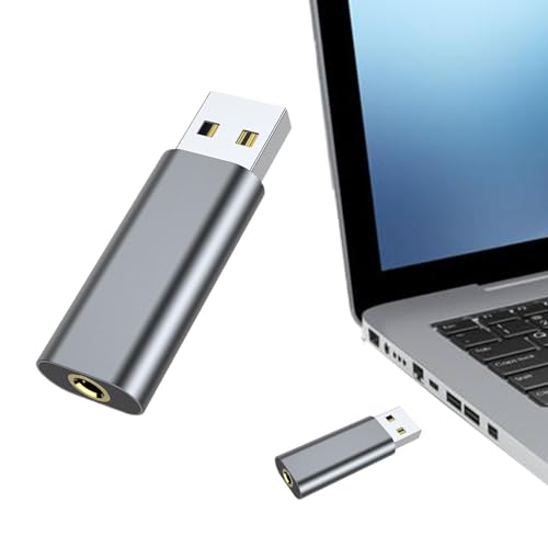 Externe Soundkarte, 3,5 mm externe Soundkarte für Laptop, Plug-and- , Soundkarte, treiberfreie USB-Audio-Schnittstelle, tragbares USB-Audio für Laptop, Desktop, PC von Generisch