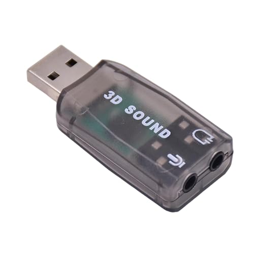 Externe Soundkarte – Externer USB-Soundadapter ? ABS-K-USB-Audio-Adapter für externen Computer ? Mikrofon Kopfhörer Audio-Adapter für PC und Laptop zum Ansehen von Filmen, Fernsehen von Generisch