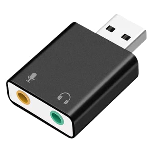 Externer USB Soundkarten Adapter - Externe Soundkarte | 3.5 Mm Kopfhörer Und Mikrofon Adapter | Stereo Soundkarte | USB Audio Adapter | Plug and Play USB Karte Für Laptops, Desktop von Generisch