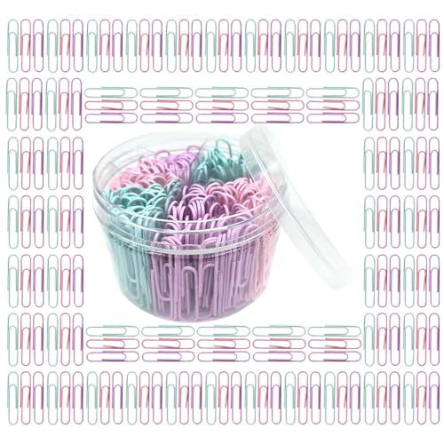 Farbige Papierklammern, Papierklammern süß,50 mm süße Papierklammern | 300 -fache farbenfrohe verschiedene Paperclips Briefpapier für Clamps Kinderlehrer Schüler Schule Klassenzimmer Home Journal Farbige Papierklammern, Papierklammern süß,50 mm süße Papierklammern | 300 -fache farbenfrohe verschiedene Paperclips Briefpapier für Clamps Kinderlehrer Schüler Schule Klassenzimmer Home Journal von Generisch