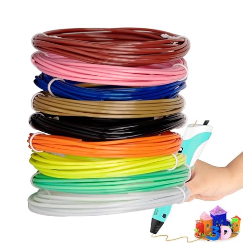 Filament-Nachfüllung für Druckstift, 3D-Druckstift-Nachfüllungen | 10 Farben Nachfüllungen 10 Fuß 3D-Druckstift-Filament,Nachfüllungen für Stifte mit glattem Druck und starker Haftung für Kreativitäts von Generisch