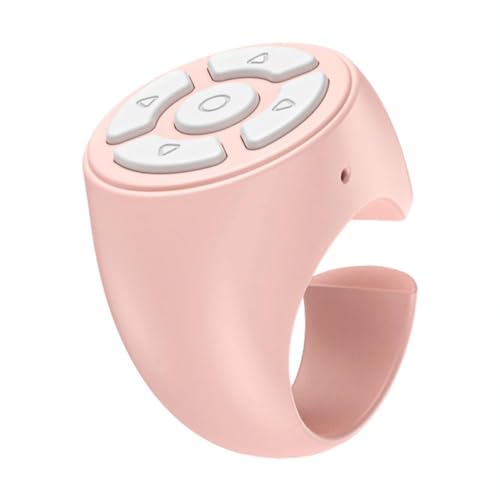 Finger Scrolling Ring, Wireless Finger Scroller, Fingertip Wireless Blue-tooth Fernbedienung, Tragbare Finger Ring Page Turning Fernbedienung für Clicker Steuerung Lautstärke und Schnittstelle (Rosa) von Generisch