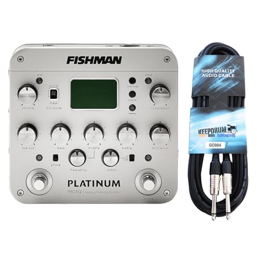 Fishman PRO-PLT-201 Platinum Pro EQ Vorverstärker für Gitarre mit keepdrum Klinkenkabel von Generisch