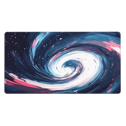 Gaming Mauspad XXL,1200 x 600 x 3mm Mousepad Verlängertes Groß Mauspad Schreibtischauflage,Genähte Kanten rutschfeste Gummibasis,Verbessert Präzision Geschwindigkeit Home Office Blauer Wirbel L-2816 von Generisch