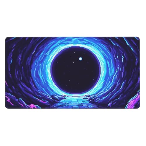 Gaming Mauspad XXL 1200x400x3mm Mousepad Verlängertes Groß Mauspad Schreibtischauflage,Genähte Kanten rutschfeste Gummibasis,Verbessert Präzision Geschwindigkeit Office Blaues Schwarzes Loch L-2207 von Generisch