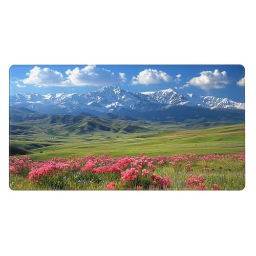 Gaming Mauspad XXL 1200x500x4mm Großes Mousepad mit Ernähten Kanten, Wasserdicht und Rutschfest Tastatur Matte, Verbessert Präzision und Geschwindigkeit, für Büro, PC Laptop Pad Wiesenlandschaft Z3219 von Generisch