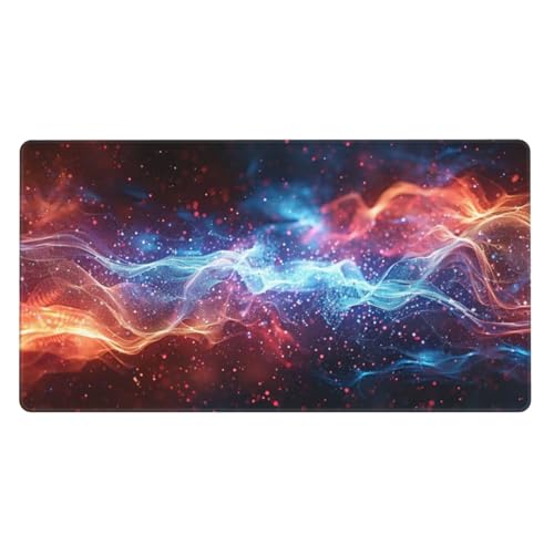 Gaming Mauspad XXL 1400x600x4mm Großes Mousepad mit Ernähten Kanten, Wasserdicht Rutschfest Tastatur Matte, Verbessert Präzision und Geschwindigkeit, für Büro, PC, Laptop Pad Bunte Linienflecken Z2927 von Generisch