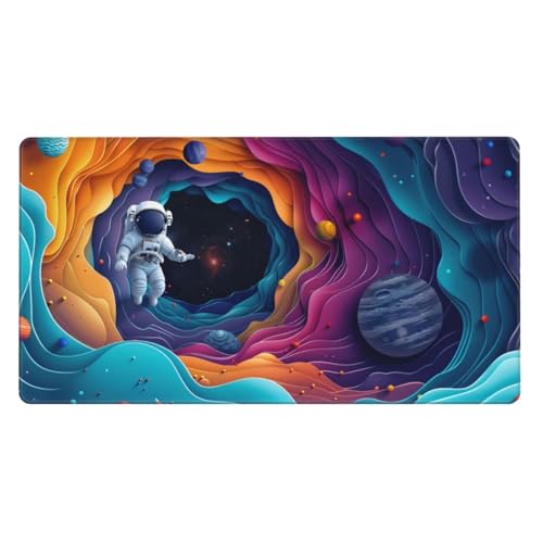 Gaming Mauspad XXL 1600x800x4mm Großes Mousepad mit Ernähten Kanten, Wasserdicht und Rutschfest Tastatur Matte, Verbessert Präzision und Geschwindigkeit, für Büro, PC Laptop Pad Buntes Universum Z3110 von Generisch