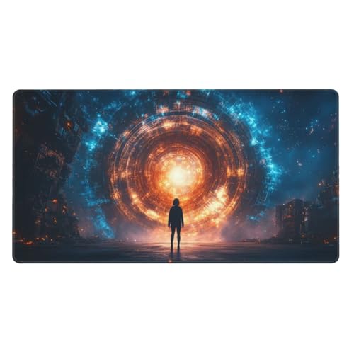 Gaming Mauspad XXL 700x300x4mm Großes Mousepad mit Ernähten Kanten, Wasserdicht und Rutschfest Tastatur Matte, Verbessert Präzision und Geschwindigkeit, für Büro, PC Laptop Pad Abstrakter Himmel Z4387 von Generisch