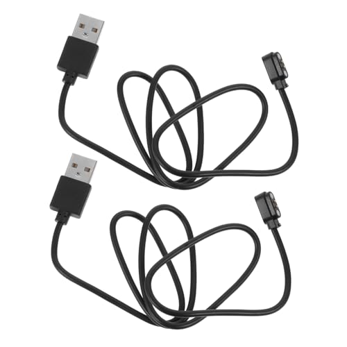 Generisch 2St Ladekabel anschauen Aufladen USB zu kabel usb-c tragbar Bahnhof multi charging cable schnellladekabel Smartwatch-Ladegerät magnetisch 2-polig USB-Ladekabel magnetisch Abs Black von Generisch