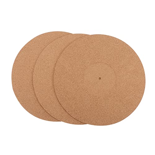 Generisch 3 Stück Cork Turntable Mats Einbau-plattenspieler Platte Cork Mat Cork Plattenmatten von Generisch