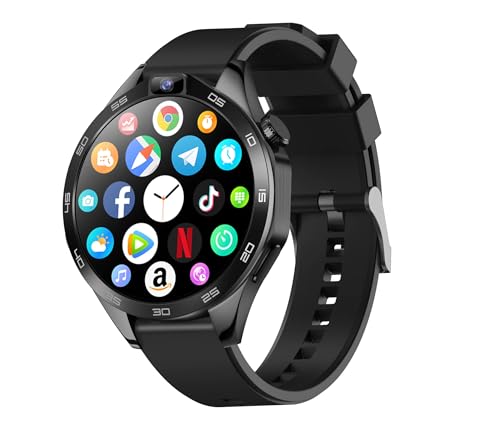 Generisch 4 G LTE Satelliten GPS Navigation X_11 Android Smartwatch 1.85 Zoll Bildschirm APP Herunterladen 1380 mAh Batterie Dual Kamera Smartwatch für Männer (Schwarz, RAM 2GB ROM 32GB) von Generisch