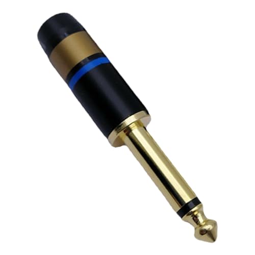 Generisch Audio -Stecker - Mikrofonadapter - 6,35 mm Ersatz -Reparaturstopfen, Gitarrenkabel -Adapter | Goldener Konverter-Audioanschluss für Gitarre, Kopfhörer, Mikrofon, Verstärker von Generisch