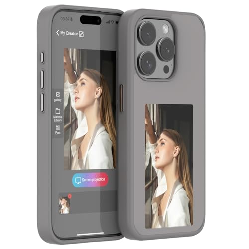 Generisch E Ink Phone Case for iPhone 16 Pro Max, 16 Pro, 16 Plue, 16, Smart Ink Screen Phone Case, NFC Memory Case for iPhone with Photo Screen, Funda Digital Inteligente (for iPhone 16 pro,Gray) von Generisch