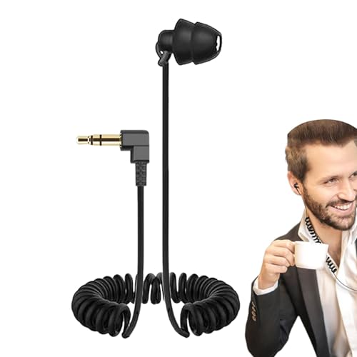 Generisch Einseitiger Ohrhörer, kabelgebundene In-Ear-Ohrhörer - Federkopfhörer mit Kabel - Geräuschisolierende Stereo-Ohrhörer, einseitiger 3,5-mm-Stecker für Smartphones, MP3-Player von Generisch