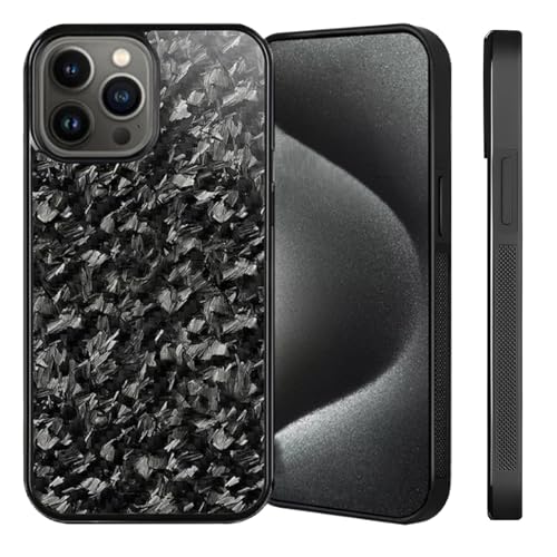 Generisch Forged Carbon Fiber Phone Case, Real Forged Carbon Fiber, New Large Pattern Forged Carbon Fiber Phone Case, Support Wireless Charging for iPhone 16 15 14 13 Pro Max (14Pro Max,Black A) von Generisch