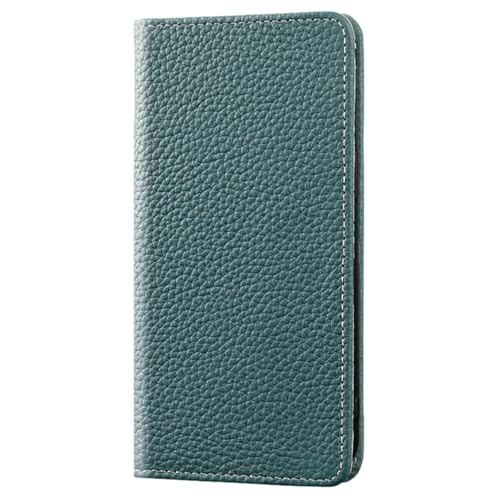 Generisch Hülle Für iPhone 16 Pro Max/ 16Plus/ 16Pro/ 16, Litschi-Textur Klapphülle Mit Kartenfach, Folio-Ständer Schutzhülle Brieftasche Echtes Leder Hülle(Green,16Pro) von Generisch