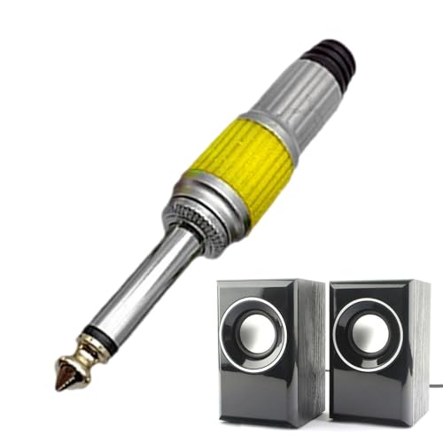 Generisch Stereo-Stecker-Adapter, Mikrofon-Adapter-Buchse - 6,35-mm-Mono-Kopfhörer-Verlängerungskabelstecker für Mixer | 6,5 großer Zwei-Kern-Schnittstellen-Mischpult-Stecker-Adapter für Lautsprecher von Generisch