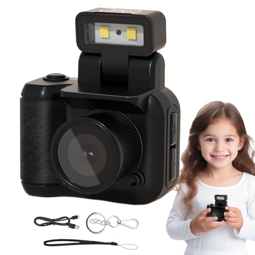 Generisch kleine Digitalkamera Vintage 1080p Digital-Camcorder mit LED-Blitzlicht Kompakte tragbare kleine Point-and-Digitalkameras für Teenager, Studenten, Mädchen zum Vlogging und Aufnehmen von Generisch