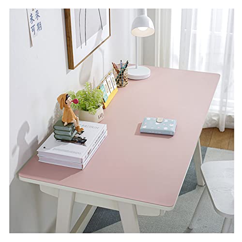 Große Schreibtischunterlage aus Leder, wasserdicht und abwischbar, einfacher Stil, Tischunterlage für den Schreibtisch, extra großes Mauspad, Schreibtischschutz, 70 x 140 cm, Rosa von Generisch