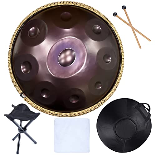 Handpan Drum 55.9 cm 9/10/12 Noten 440HZ D Moll Stahlinstrument mit weicher Tasche - Anfänger Percussion für Meditation, Yoga und Musikerziehung Handpan Drum 55.9 cm 9/10/12 Noten 440HZ D Moll Stahlinstrument mit weicher Tasche - Anfänger Percussion für Meditation, Yoga und Musikerziehung von Generisch