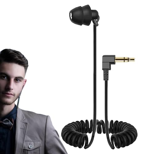 Kabelgebundene In-Ear-Kopfhörer, 3,5 mm Feder-In-Ear-Kopfhörer, kabelgebundene Kopfhörer mit Mikrofon, einseitiger Federdraht, 3,5-mm-Stereo-Kopfhörer, Sport-Ohrhörer von Generisch