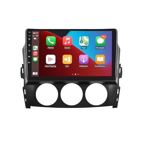 MLXABH Android 12 2 DIN Autoradio Stereo für Ma-zda MX-5 2009-2015 9 Zoll Touchscreen Autoradio Autozubehör Multimedia-Video-Player Unterstützung Wifi FM Bluetooth Lenkradsteuerung (Farbe: 4Cor von Generisch