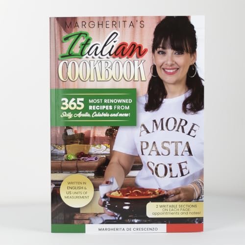 Margherita's Italian CookBook + Daily Planner | 365 Authentic Italian Recipes (from Sicily, Tuscany, Kampania, Apulia) + Daily Hourly Planner + Learn Italian Words von Generisch