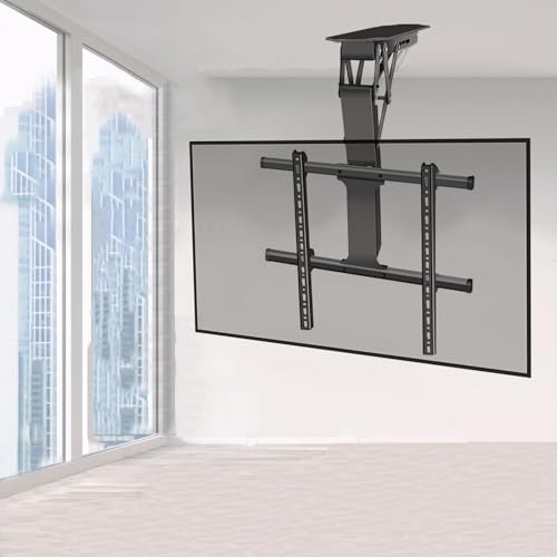 Motorisierte elektrische TV-Deckenhalterung für 50 70/50 90 Zoll Fernseher Fernbedienung und Schaltersteuerung 0 85° klappbarer Ständer von Generisch