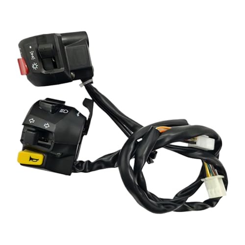 Motorrad-Lampenknopf-Baugruppe,Lenkerknopf für Motorrad, Tastensteuerungs-Bausatz für Lautsprecher und Lampe, Vielseitige Ersatzteile für die Motorradknopfbaugruppe für Motorräder Motorrad-Lampenknopf-Baugruppe,Lenkerknopf für Motorrad, Tastensteuerungs-Bausatz für Lautsprecher und Lampe, Vielseitige Ersatzteile für die Motorradknopfbaugruppe für Motorräder von Generisch